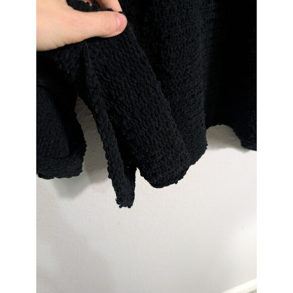 NWOT POL Chunky Knit Oversized Distress Black Turtleneck Cowl Sweater Size M N91 - Picture 6 of 8